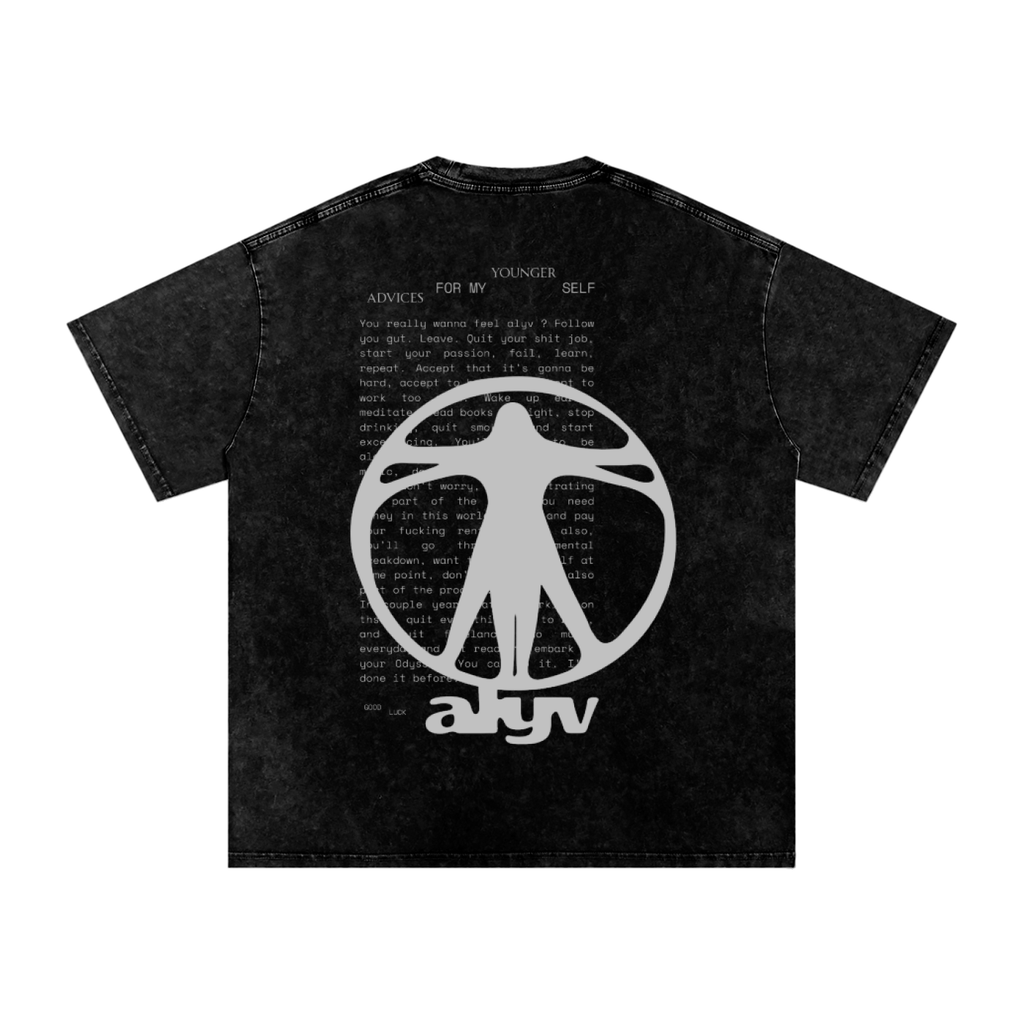 Snow Washed Oversized Cotton T-Shirt